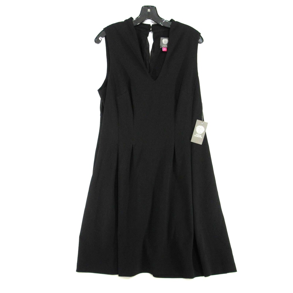 New Vince Camuto Black Dress Womens Size 14 Sleeveless V-Neck Back Mesh